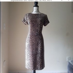 100% leopard silk shift
